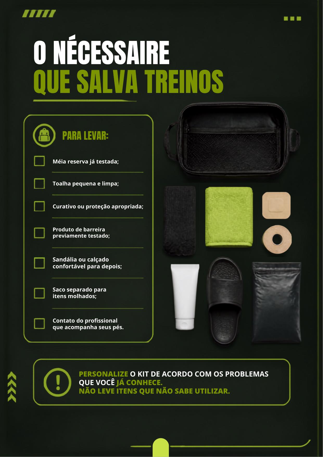 Página O nécessaire que salva treinos